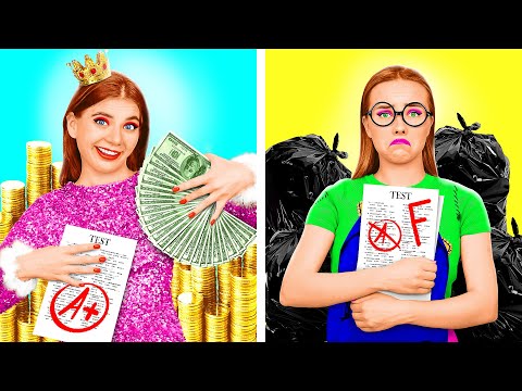Видео: Богатые студенты vs Бедные студенты BaRaDa Challenge
