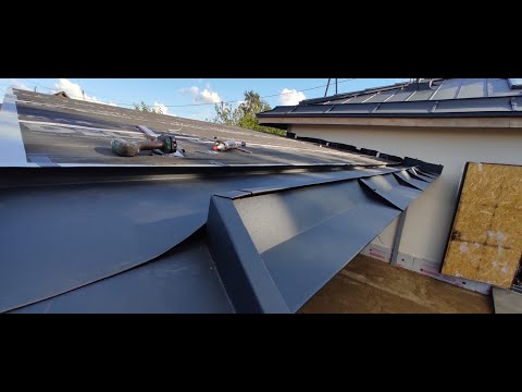 Видео: Углубленный надстенный желоб на фальцевой кровле! Строим мастерскую.