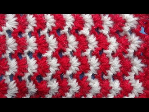 Видео: Узоры крючком Tunisian crochet pattern 24