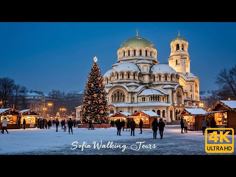 Видео: Пешая экскурсия 4K по Софии, Болгария | Рождественская магия и знаковые достопримечательности