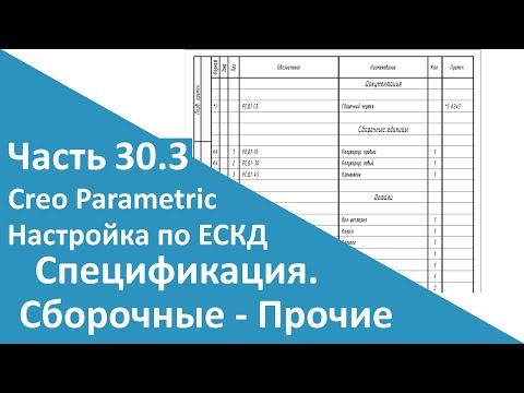 Видео: 🛠PTC Creo. Настройка работы по ЕСКД. Часть 30.3. Сборочные единицы - Прочие. Сортировка