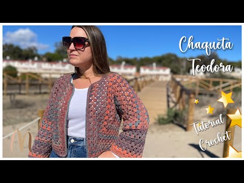 Видео: Посмотрите, как сделать жакет Теодора, элегантный дизайн из двух шестиугольников.