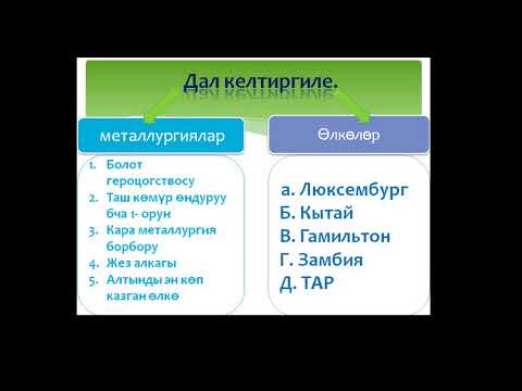 Видео: 10 класс Өнөр жай географиясы