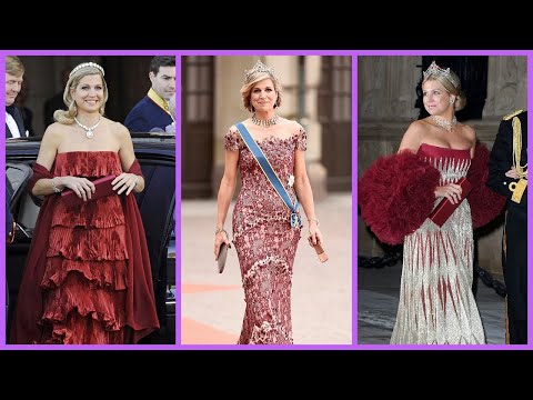 Видео: 8 самых красивых платьев королевы Максимы!