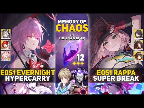 Видео: E0S1 Evernight Hypercarry и E0S1 Rappa Super Break | Memory Of Chaos 12 | Honkai: Star Rail 3.6