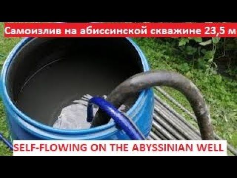 Видео: Самоизлив на абиссинском колодце. | self-flowing on the abyssinian well 23.5 m