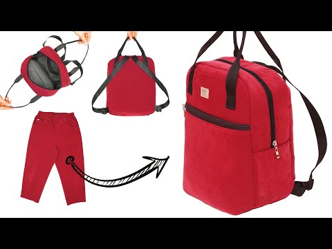 Видео: Как просто сшить модный рюкзак из старых брюк!