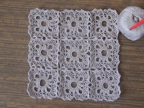 Видео: Скатерть крючком из квадратных  мотивов. Как соединить мотивы