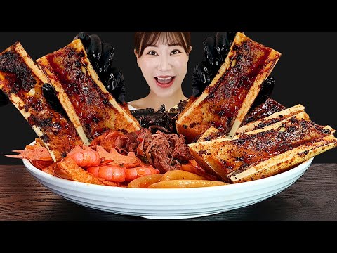 Видео: Мала-осковая кость Marrow 🐮 Малатан 🔥 Звуки для еды MUKBANG