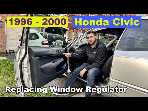 Видео: Замена стеклоподъемника со стороны водителя на Honda Civic Coupe 1996 1997 1998 1999 2000 годов с...