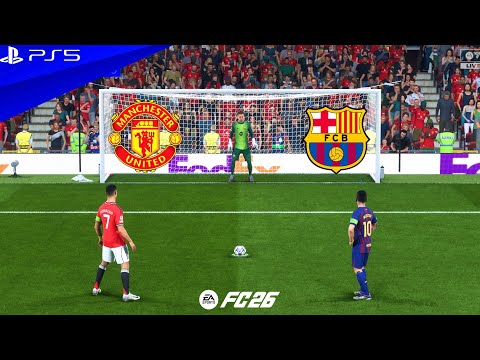 Видео: «Манчестер Юнайтед» — «Барселона» | ФИНАЛ ЛЧ | Роналду против Месси | Серия пенальти FC 26 — PS5