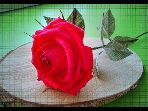 Видео: РОЗА из  БУМАГИ/ БУКЕТЫ ИЗ КОНФЕТ/ FLOR DE PAPEL CREPE/ Cómo hacer Rosa