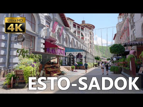 Видео: Эсто-Садок 4К 60 к/с🎧Binaural 3D Sounds Виртуальная прогулка - Курорт Красная Поляна 540 - Сочи 2022