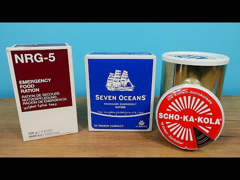 Видео: Аварийный рацион на случай катастрофы. Шоколад Люфтваффе. Хлеб из консервы. Emergency ration.