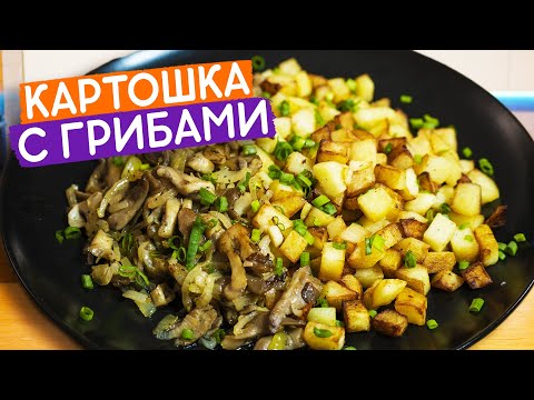 Видео: Жареная картошка с грибами вешенками! Быстрый рецепт хрустящей картошки.