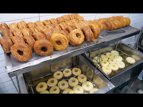 Видео: Эволюция пончиков! жареный пончик с круассаном - корейская уличная еда