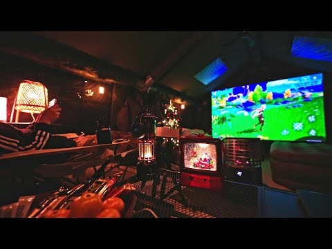 Видео: 4k ASMR Супербольшая воздушная палатка Зимний кемпинг -10°C (14°F) 2 ночи и 3 дня Лечебный кемпинг