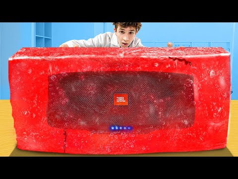 Видео: ВКЛЮЧИЛИ МОЩНУЮ КОЛОНКУ, ЗАСТЫВШУЮ  В ЖЕЛЕ!