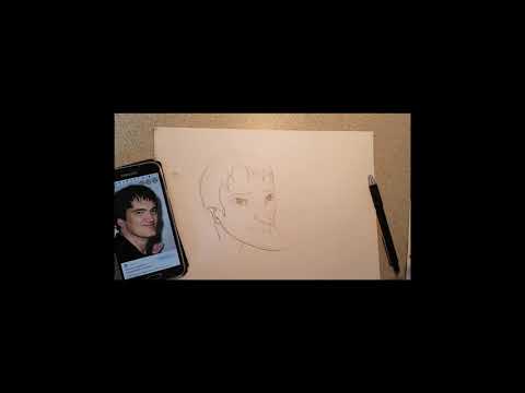 Видео: учимся рисовать шарж с фото . Урок 2