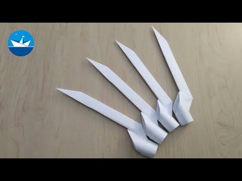 Видео: Оригами когти из бумаги/Origami paper claws/折り紙の爪