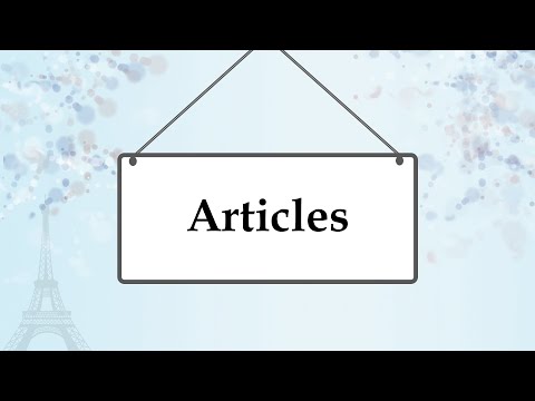 Видео: Артикли во французском языке; Articles