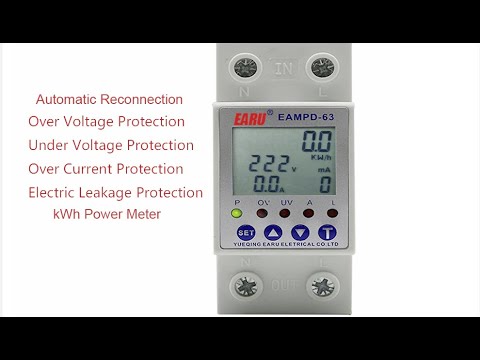 Видео: Мульти защитное  устройство, реле для дома, EARU 5 в 1, до 63 А, на 220 В,  УЗО, проверка и разборка