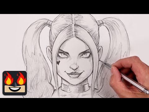 Видео: Как нарисовать Харли Квинн | Урок по рисованию эскизов