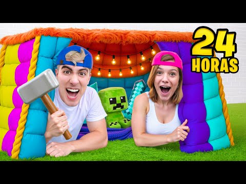 Видео: 24 ЧАСА В ГИГАНТСКОМ БУНКЕРЕ ИЗ ОДЕЯЛ !!