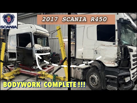 Видео: Восстановление разбитого SCANIA R450 2017 года. Часть 1. Кузов!!!
