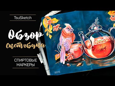 Видео: │ОБЗОР НА МОЙ СКЕТЧБУК 📓│ TsuSketch │Скетчинг маркерами│