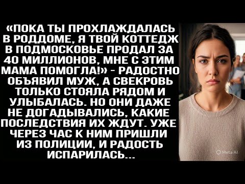 Видео: «Пока ты прохлаждалась в роддоме, я твой коттедж в Подмосковье продал за 40 миллионов» — объявил муж