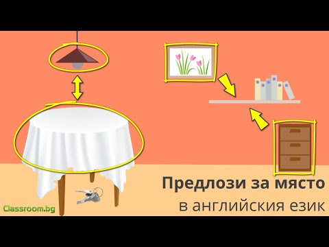 Видео: Предлозите за място на английски език - Prepositions of place