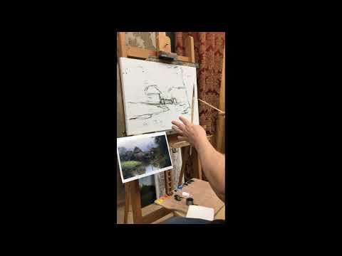 Видео: Пишем этюд Поленова (1-я часть).