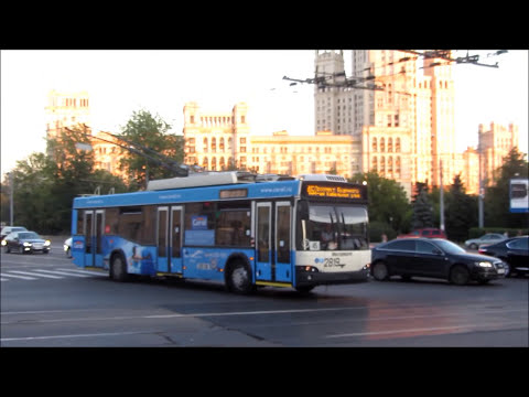 Видео: Московский Троллейбус: Trolleybuses/ Trackless Trolleys in Moscow, Russia 2012