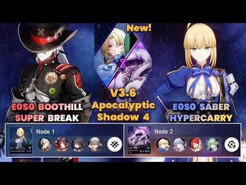 Видео: E0S0 Boothill Super Break и E0S0 Saber Hypercarry | НОВЫЙ Apocalyptic Shadow | 3 звезды | V3.6|