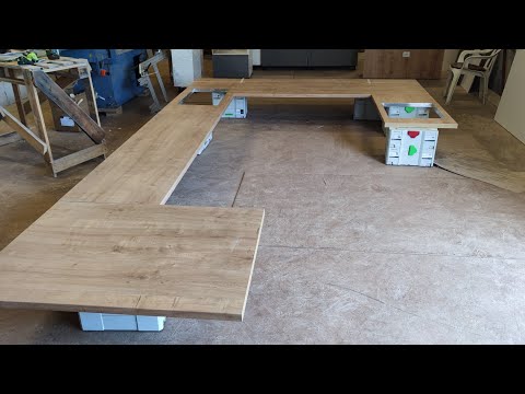 Видео: п - образная столешница + три соединения без планок.