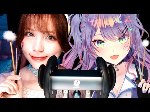 Видео: (🇯🇵ASMR SUB✅)Виртуальный встречается с реальным ASMR💤 Twin earcleaning with @Sata Nakia