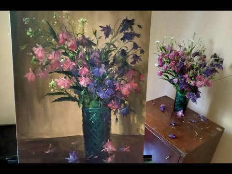 Видео: Как нарисовать букет полевых цветов маслом.
