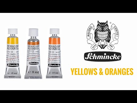 Видео: Акварельные краски Schmincke Horadam (часть 1) — Желтые и оранжевые