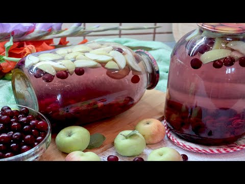 Видео: Компот из вишни и яблок  на зиму. Как приготовить компот из вишни