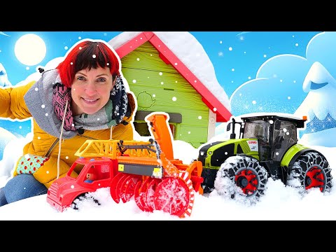 Видео: Капуки машины – Снегоуборщик ❄️🚜 Веселые видео про машинки для малышей