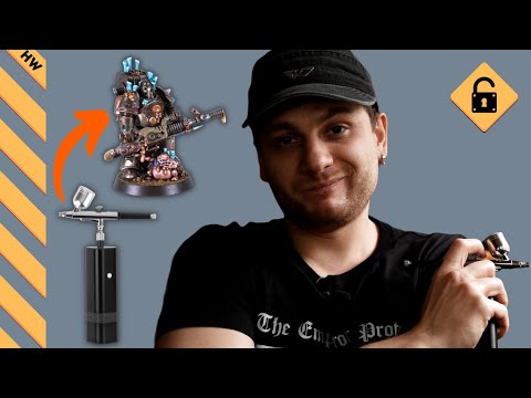 Видео: КРАСИМ ВАРХАММЕР АЭРОГРАФОМ! Обзор на беспроводной комплект с Aliexpress! | #warhammer #aos #wh40k