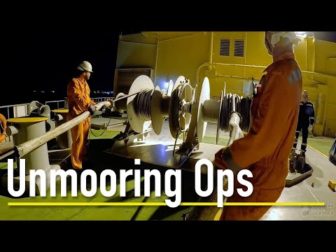Видео: Unmooring Operations. Отшвартовка судна от причала