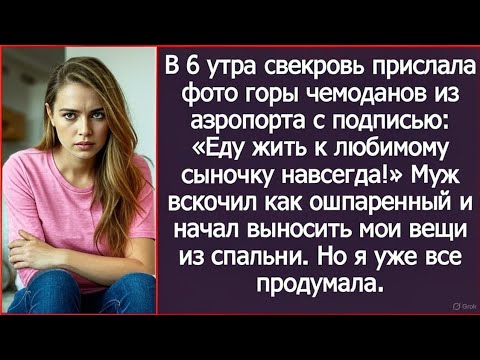 Видео: В 6 утра свекровь прислала фото горы чемоданов из аэропорта с подписью: «Еду жить к вам навсегда!»