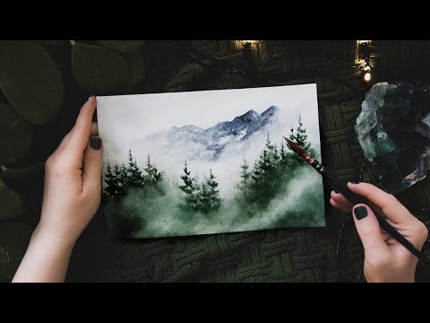 Видео: Как нарисовать потрясающий туманный пейзаж акварелью
