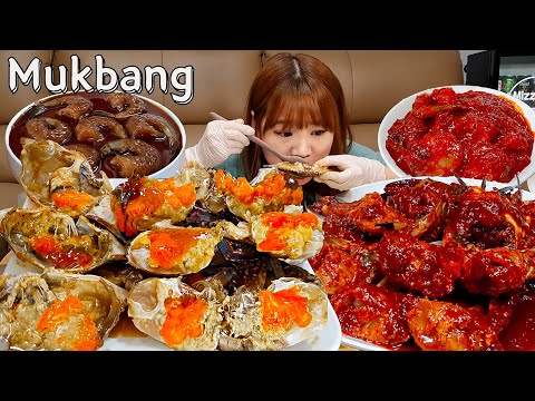 Видео: Sub)Real Mukbang- стрый маринованный краб, маринованный краб в соевом соусе🦀 Креветки🦐 Лапша 🍜 ASMR