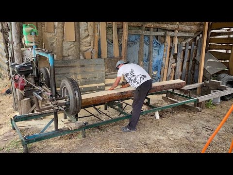 Видео: Работаю на самодельной пилораме! homemade sawmill !