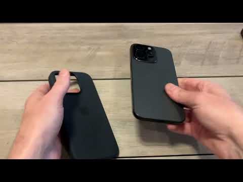 Видео: Официальный силиконовый чехол Apple iPhone 16 pro с MagSafe и управлением камерой — черный ​​​​​​...