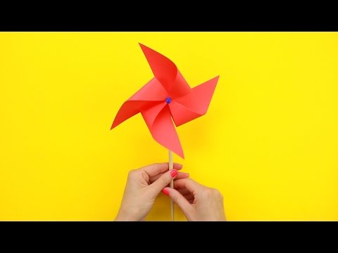 Видео: Как сделать ветрячек из бумаги за 3 минуты?