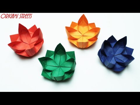 Видео: Как сделать цветок лотос из бумаги. Оригами лотос
